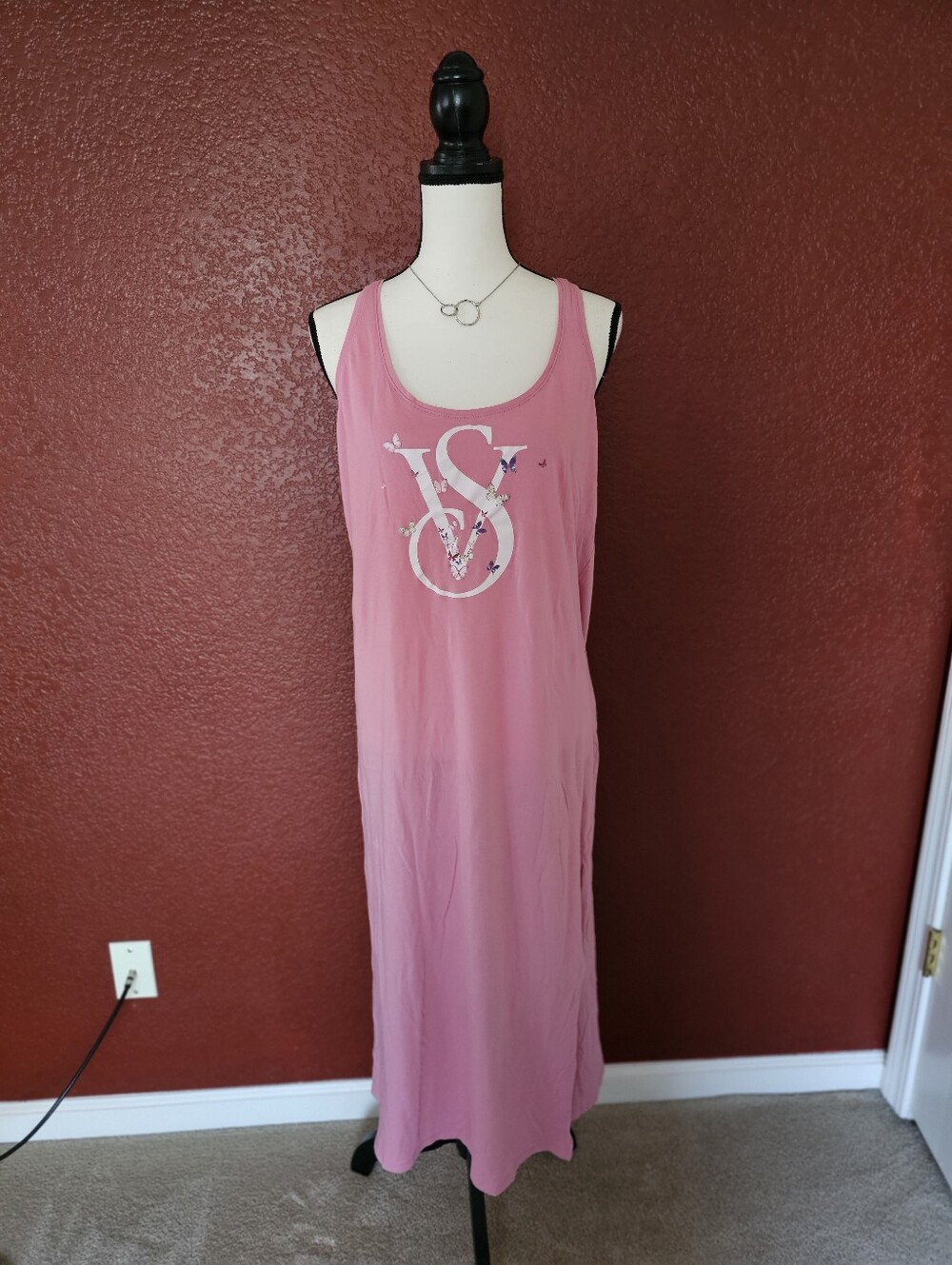 Victoria's Secret Pink Sleeveless Logo Sleep Maxi - Picture 2 of 8